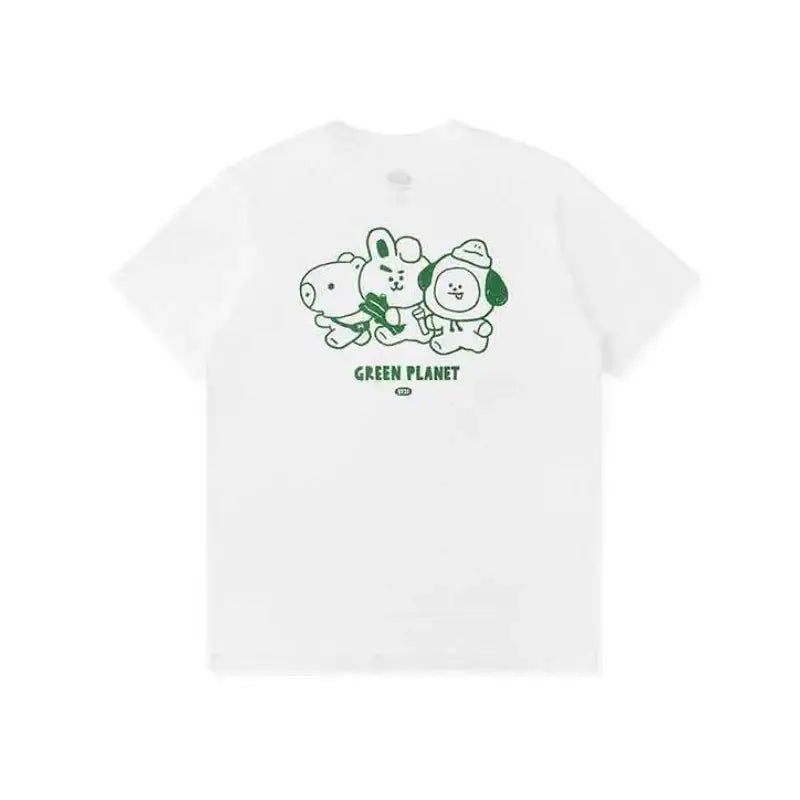 BT21 - Baby Outdoor Organic Short Sleeve T-Shirt Set - LINE FRIENDS - Clothes - Harumio