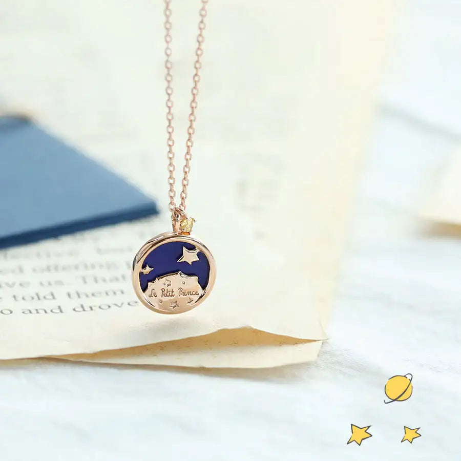 Le Petit Prince x OST - Small Wandering B612 Star Coin Necklace - OST - Accessories, Jewelry - Harumio