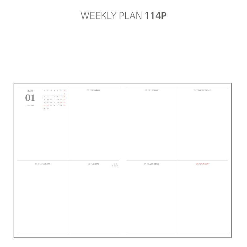 O-Check - 2023 Mon Journal Weekly Diary