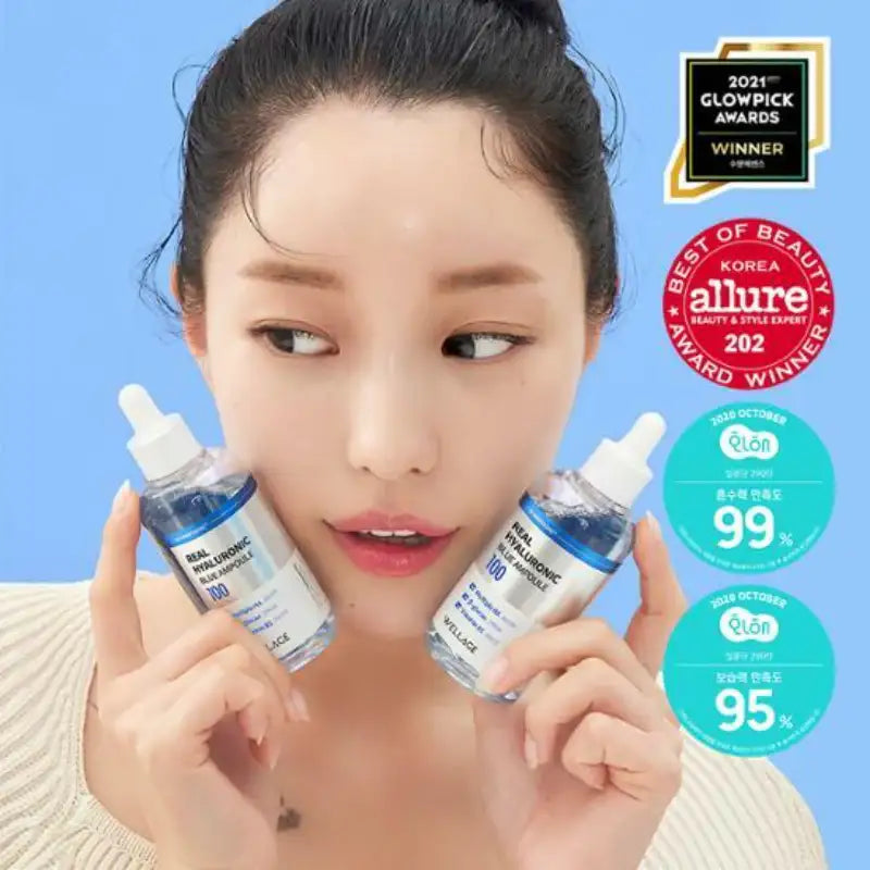 Wellage - Real Hyaluronic Blue 100 Ampoule Double Set - Wellage - Ampoules - Harumio