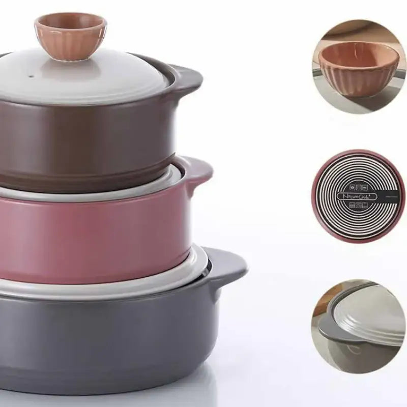 Neoflam - Valley Rose Hot Pot Set Of 3 - Neoflam - Hot Pot - Harumio