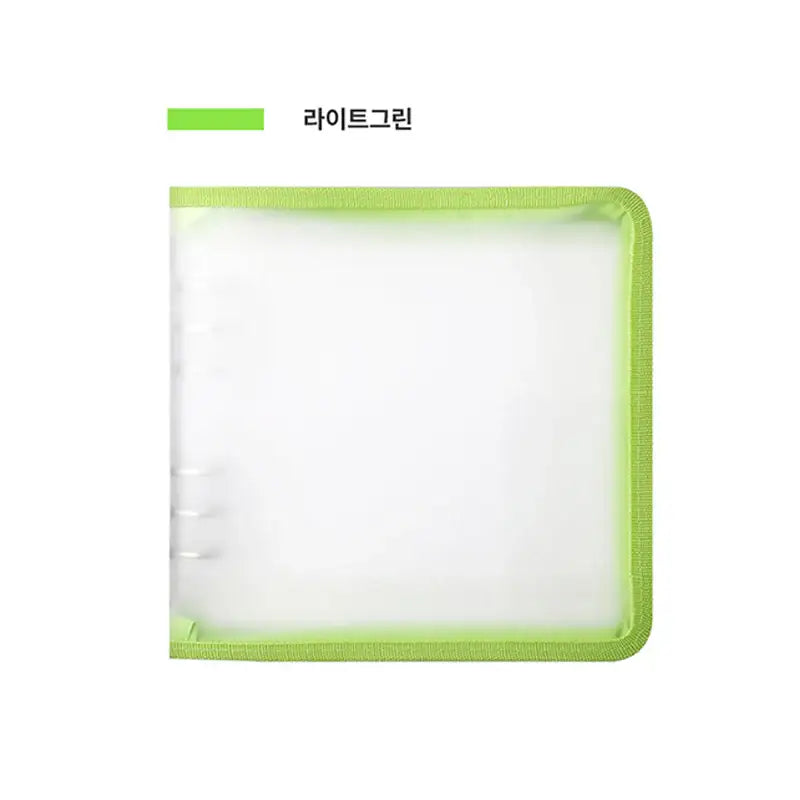 Yudaeng - Wide A6 - Square Translucent Zipper 6 Holes Diary Cover Pocket Binder - Yudaengdotcom - Binder Pockets - Harumio