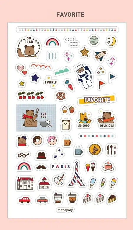 Monopoly - Toffeenut Friends Sticker - Monopoly - Decorative Stickers - Harumio
