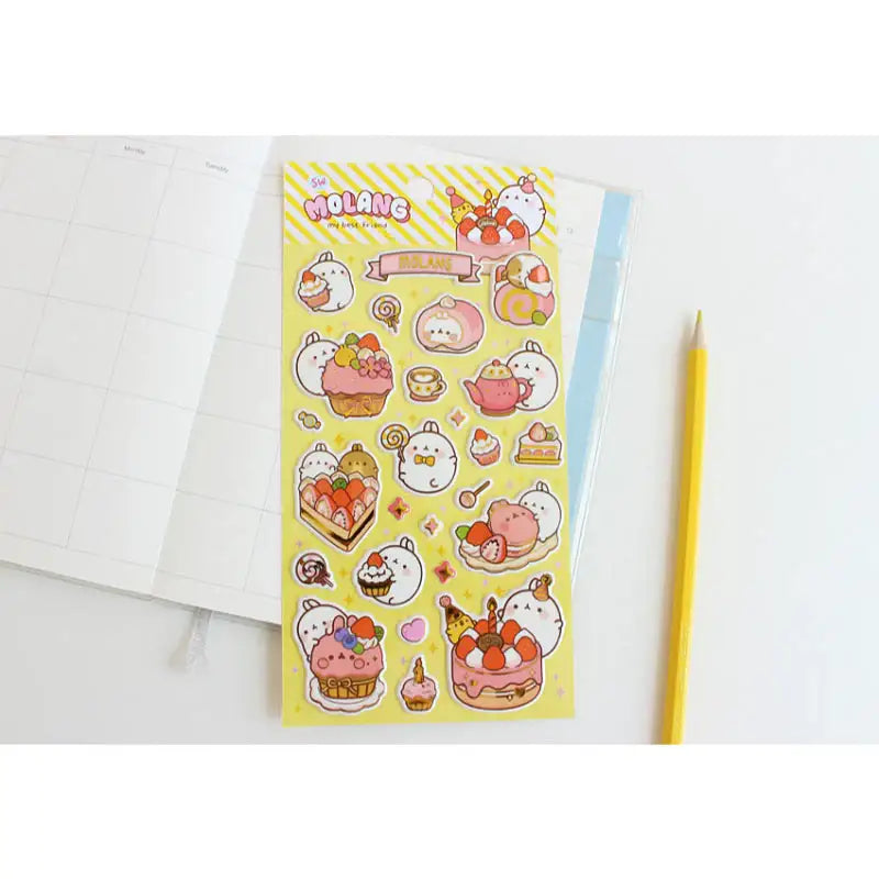 Molang - Gold Box Sticker - Molang - Decorative Stickers - Harumio