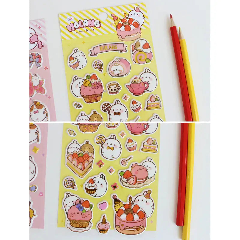 Molang - Gold Box Sticker - Molang - Decorative Stickers - Harumio