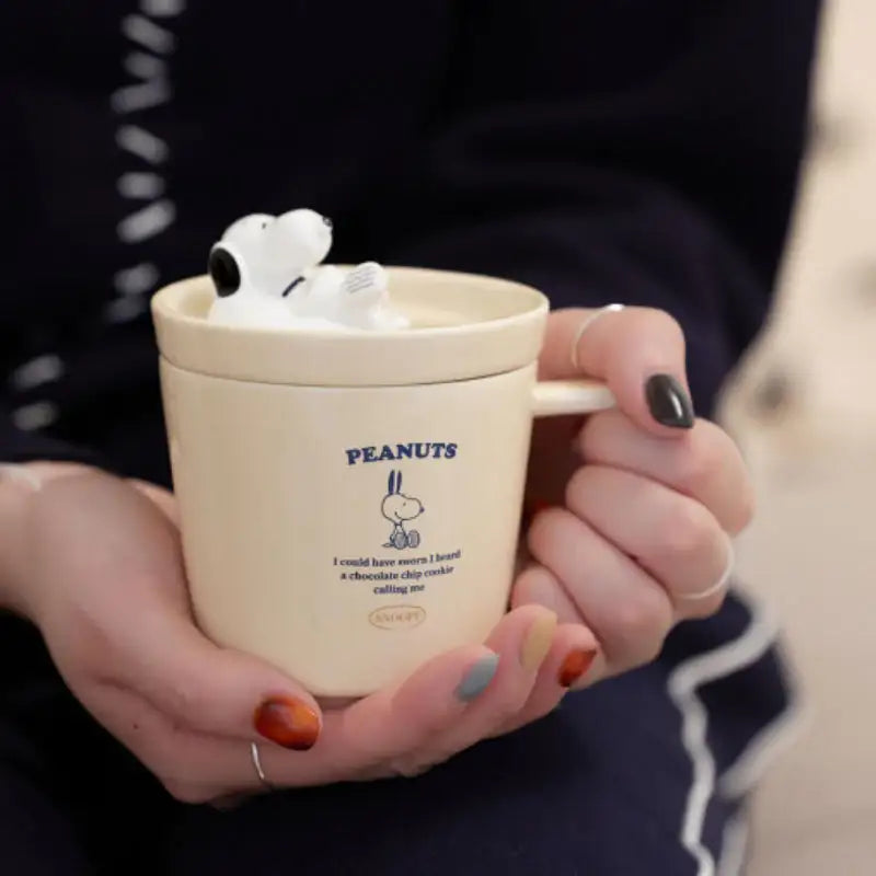 Bo Friends x Peanuts - Snoopy Cream Mug With Lid - Bo Friends - Mugs - Harumio